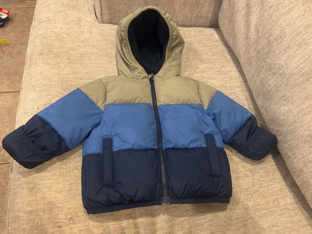 Swiss Tech Puffer Jacket Size 12M Blue Colorblock Winter Coat